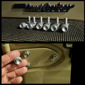 Bolt hinge to door oustide post 80 each 16 of